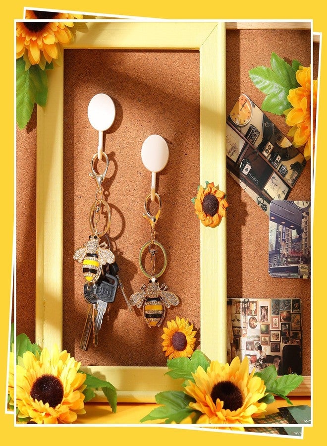 سوريو سلسلة مفاتيح على شكل نحلة مرصعة بأحجار الراين من Sureio، قطعتان، سلسلة مفاتيح على شكل حيوان، سلسلة مفاتيح على شكل نحلة صفراء لطيفة مرصعة بالكريستال مع مشبك لوبستر، سلسلة مفاتيح للحقيبة والمحفظة - Image 5