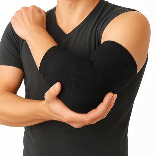 Dr Helix Unisex Black Elbow Brace - Adjustable Support for Elbow Injuries, Tendonitis, & Pain Relief - Comfortable, & Lightweight - Ideal for Sports, Recovery, & Everyday Use - (Pack of - 1) - Image 1