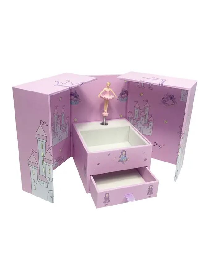 Pink Princess Castle Music Box Hand Cranked No Batteries Birthday Christmas Gift - Image 3