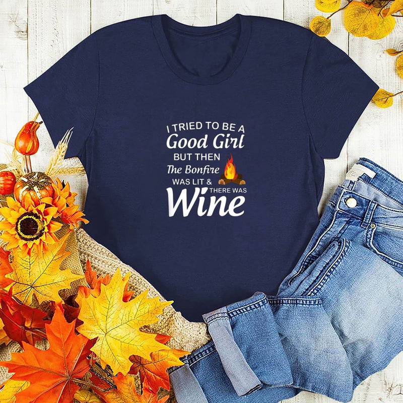 2023 Women'S I Tried To Be A Good Girl Letter Printed Short-Sleeved T-Shirt Women - Image 1