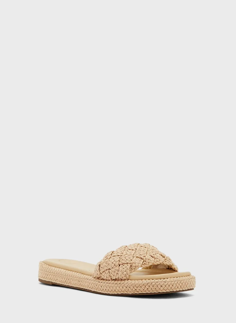 Dune London Lakeview Rafia Flat Sandals