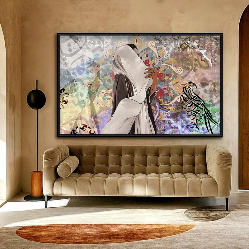 Marktna Canvas painting with a traditional art design and a hollow frame, measuring (70×50), one piece - Image 2