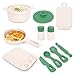 TYRY.HU TYRYHU Play Kitchen Accessories 11Pcs BPA Free Silicone Pretend Play Food SetsPlay Kitchen SetPlay Kitchen Cooking Utensils Pots PansPretend Role Play Cooking Toys Gifts for Toddlers 13Green - Image 2
