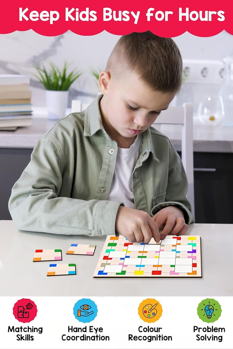 Webby Wooden Colour Matching Educational Puzzle Board for Kids | Color Matching Puzzle | Color Matching Game| Game for Kids | Activity for Kid's - Image 4