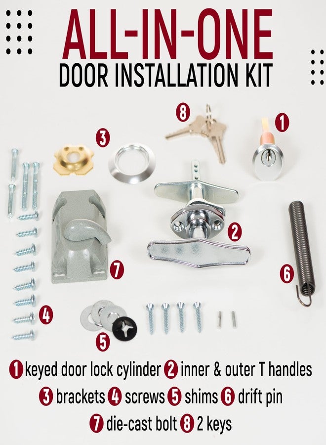Granatan Garage Door Lock Kit, T Handle Lock Cylinder with Key, Garage Door Opener, Garage Replacement Parts - Image 3