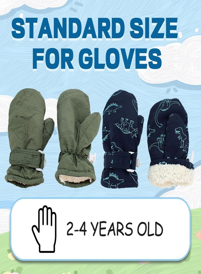 PQJSJDR Toddler Winter Gloves 0-4T Waterproof Snow Mittens Fleece-Lined Warm Toddler Gloves for Boys & Girls Non Slip Grip Easy On Off - Image 2