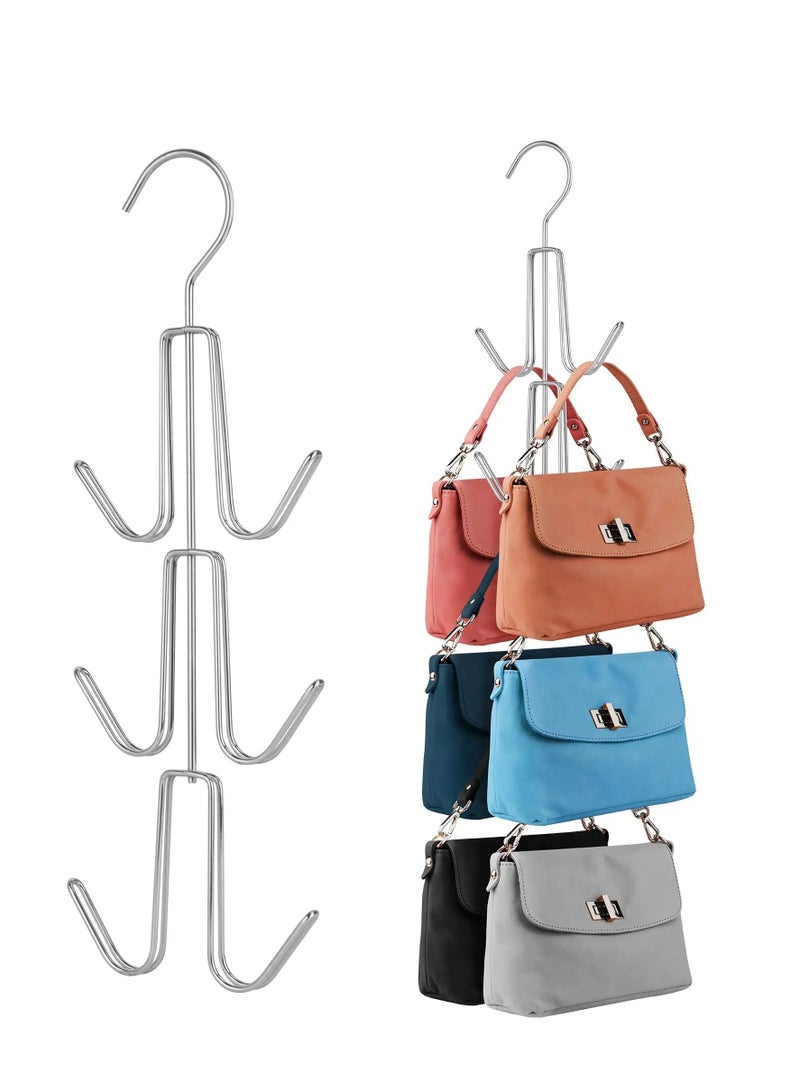 KASTWAVE Purses Handbags Hangers, Purse Handbag Holder, Closet Organization for Purses Handbags Backpacks Tank Tops Belts, Metal Clothes Hangers,  Space Saving Hangers Magic Hangers，2 Pack - Image 1