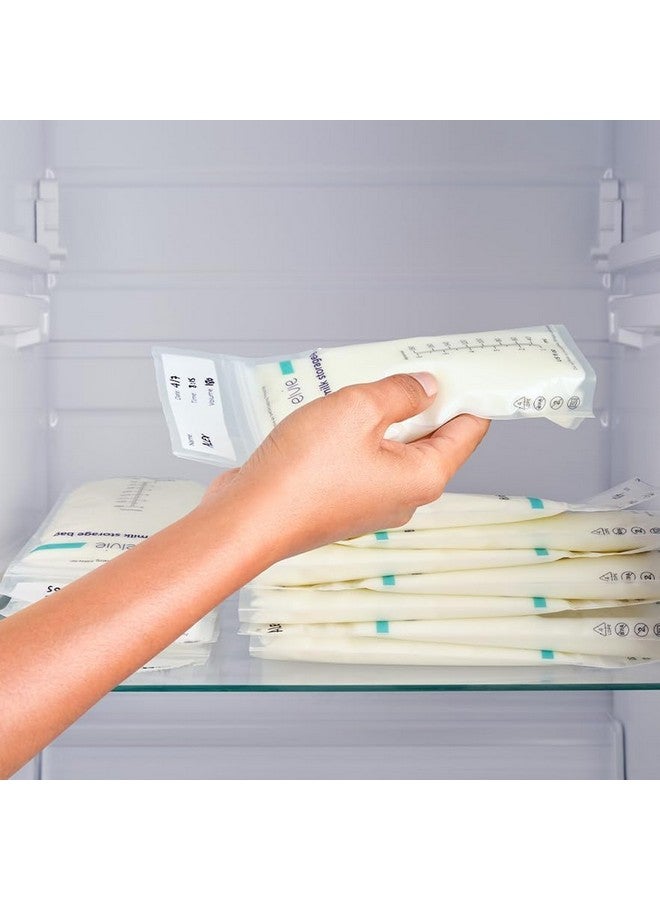 ايلفي أكياس تخزين حليب الثدي من Elvie لتخزين حليب الثدي وتجميده وتدفئته في المنزل أو أثناء التنقل l 200 كيس تخزين حليب الثدي المقاوم للتسرب سعة 6 أونصات l سحاب صحي مزدوج الإغلاق - Image 4