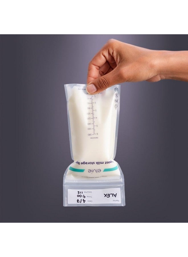 ايلفي أكياس تخزين حليب الثدي من Elvie لتخزين حليب الثدي وتجميده وتدفئته في المنزل أو أثناء التنقل l 200 كيس تخزين حليب الثدي المقاوم للتسرب سعة 6 أونصات l سحاب صحي مزدوج الإغلاق - Image 3