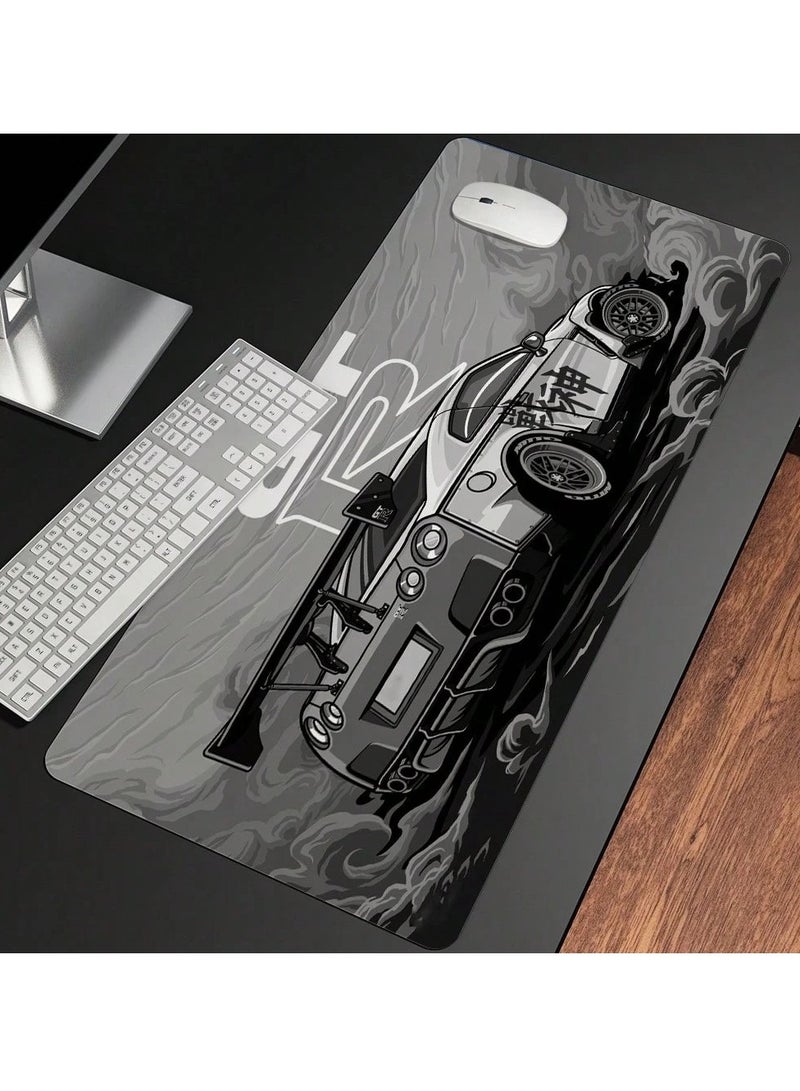 Gaming mouse pad with GTR car design, made with a premium smooth surface and non-slip rubber base. Size: 80 cm x 30 cm. - Image 2