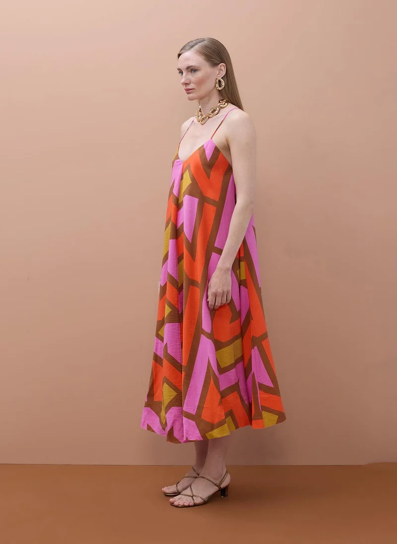 لولا كساديمونت Strappy V-Neck Logo Dress