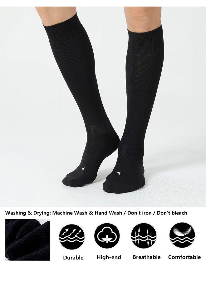 سي إس سيلر سبورت جوارب سيلرسبورت لكرة القدم والبيسبول والكرة اللينة، للأطفال والشباب والبالغين، جوارب طويلة حتى الركبة مع وسادة، لون أسود (عبوة من قطعتين)، مقاس متوسط - Image 3