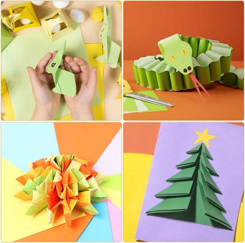 Opret Large Origami Paper 10x10, 50 Vivid Colors, 100 Sheets 10 inch Square Colored Paper, Single Sided Origami for Arts and Crafts Projects, 25x25cm - Image 5