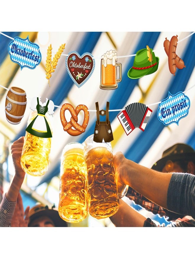 Moitkptt 2Pcs Oktoberfest Banner, Oktoberfest Garland, Bavarian Flag, Oktoberfest Bunting Sign Banner, Backdrop Photo Booth Props for Beer Theme Party Supplies, Oktoberfest Party Decorations - Image 4