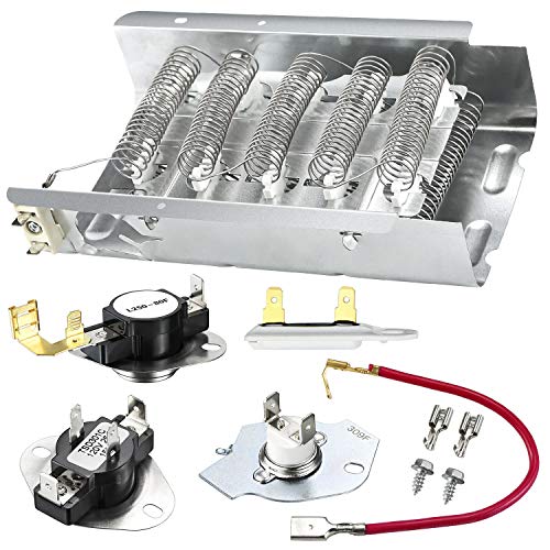 Sikawai 279838 Dryer Heating Element Fit for Whirlpool & Maytag & Kenmore Dryers Replaces AP3094254 PS334313 8565582 3403585 - with 3392519 3977393 Thermal Fuse & 3387134 3977767 High-Limit Thermostat-Sikawai - Image 1