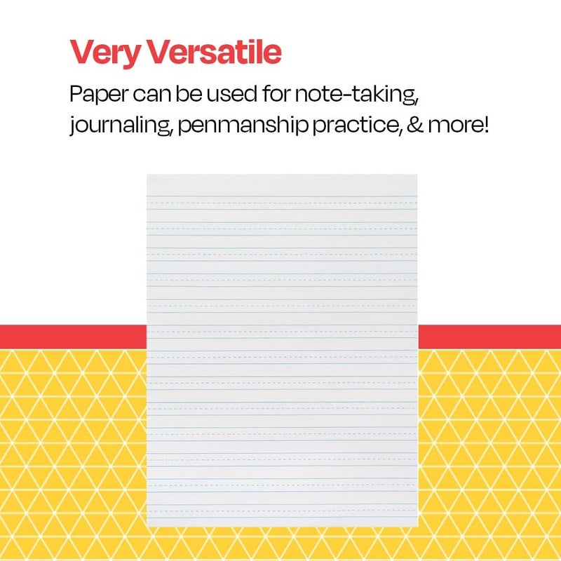 School Smart Skip-A-Line Filler Paper, Un-punched, No Margin, 8 x 10-1/2 Inches, 200 Sheets, White - 087152 - Image 2