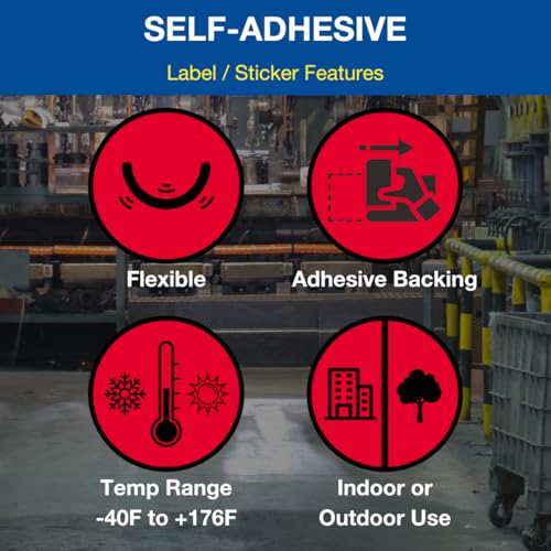 ComplianceSigns.com CAUTION X-Ray Radiation OSHA Safety Label Decal, 5x3.5 in. 4-Pack Vinyl for Medical Facility Hazmat - Image 4