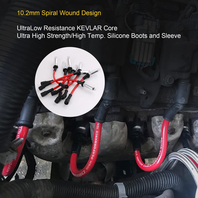 JDMSPEED High Performance Spark Plug Ignition Wire for 2000-2009 Chevy GMC V8 - Image 3