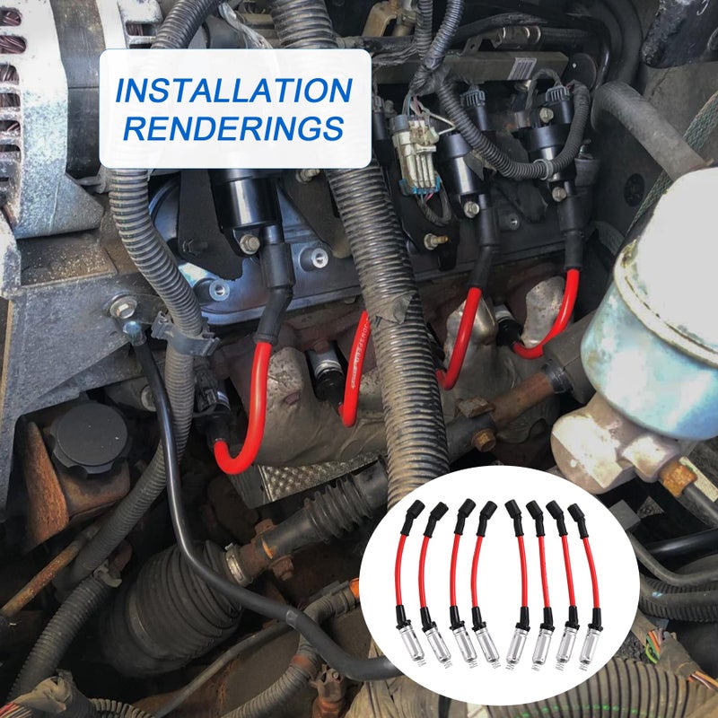 JDMSPEED High Performance Spark Plug Ignition Wire for 2000-2009 Chevy GMC V8 - Image 5