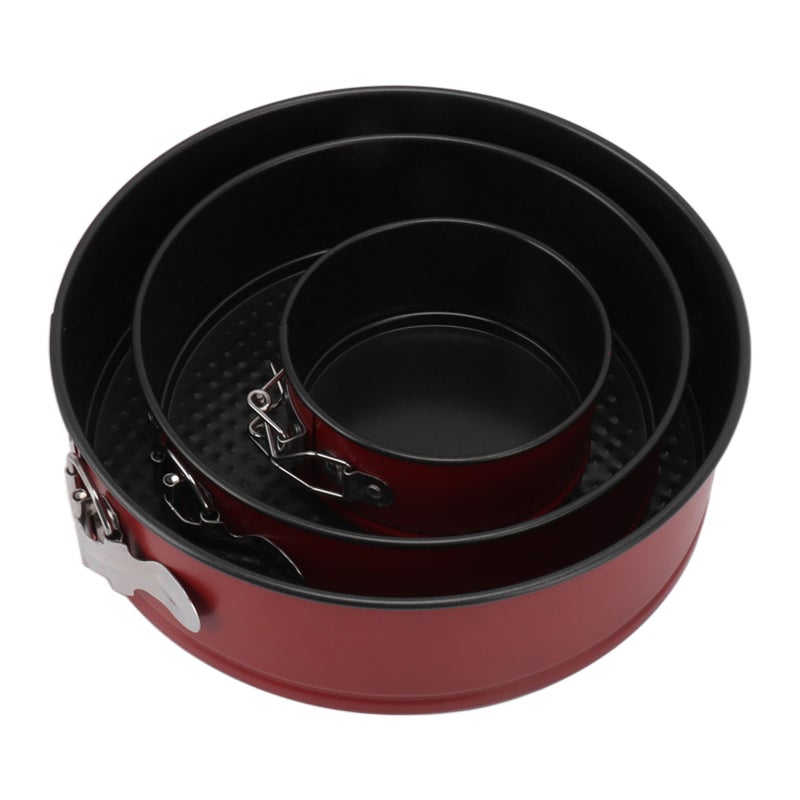 3Pcs Cake Pan Set Food Grade Thick Carbon Steel Prevent Sticking Round Honeycomb Springform Baking Pan for Home Bakery - Image 1