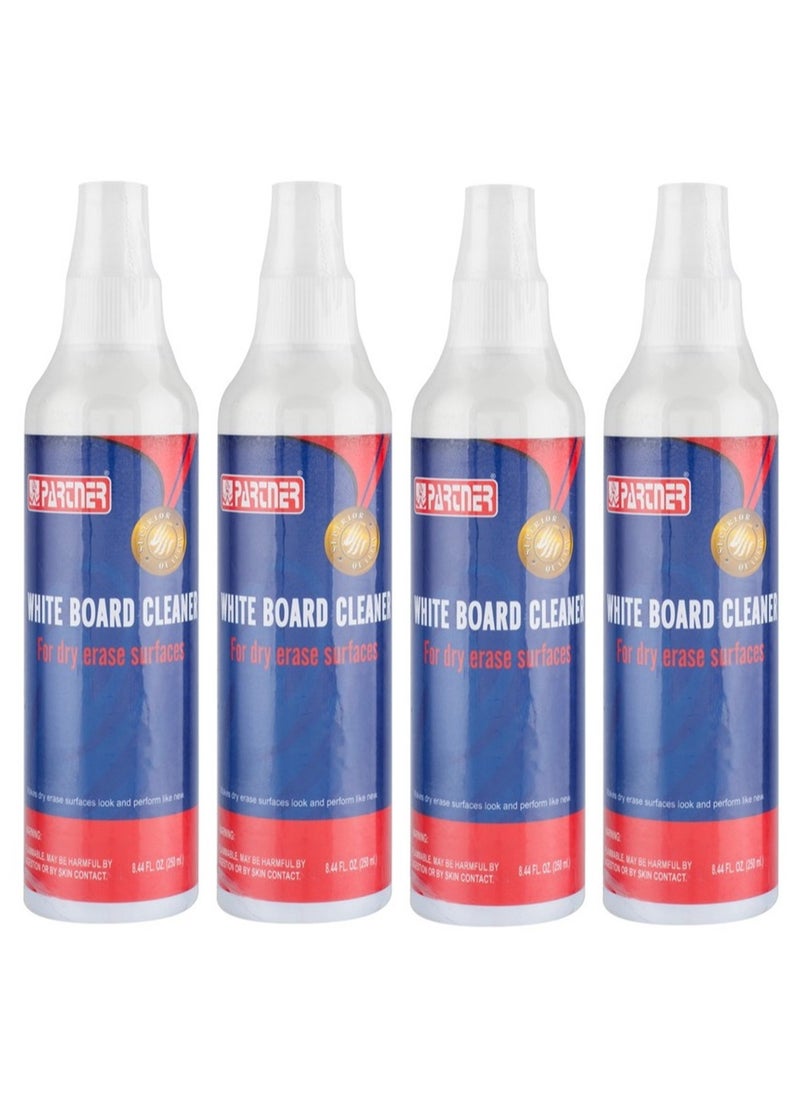 PARTNER 4-Piece Whiteboard Cleaner Spray 250ml Content Per Bottle  - Image 1