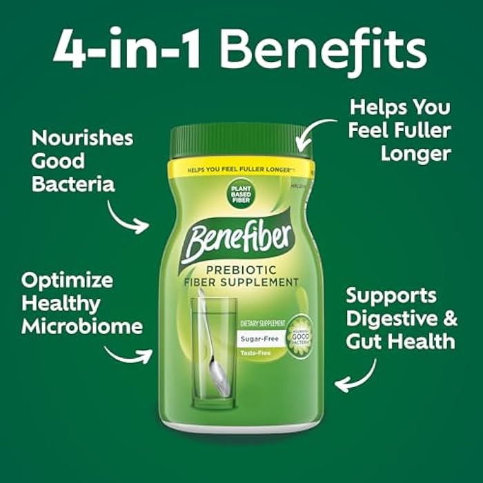 Benefiber Daily Prebiotic Fiber Supplement Powder for Digestive Health, Unflavored - 125 Servings (17.6 Ounces) - Image 2