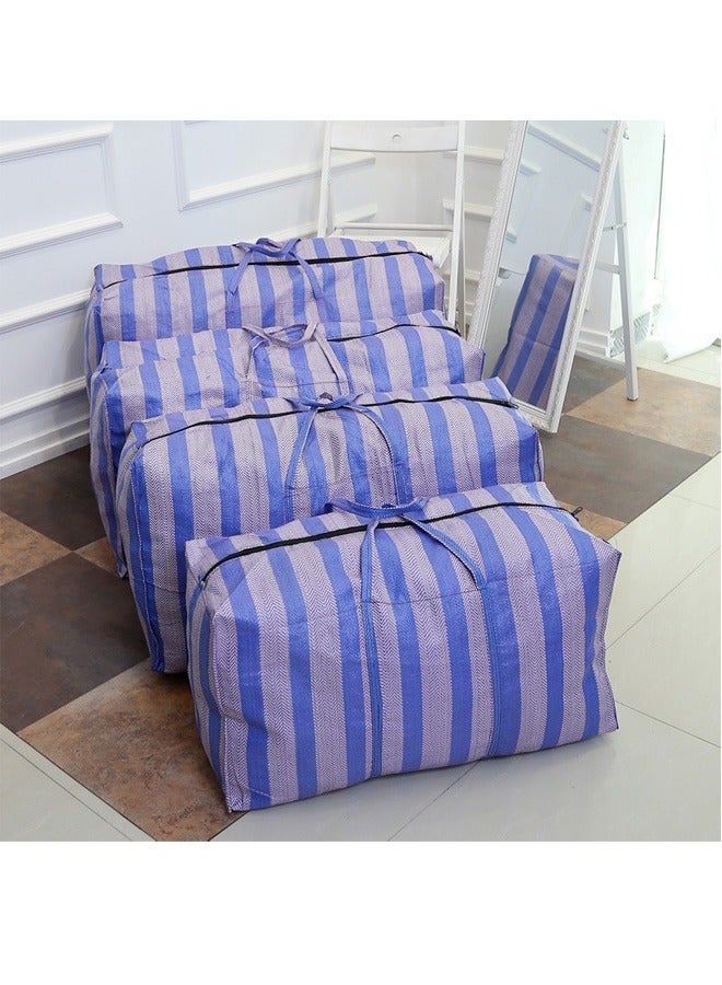 Magic Park 4-Piece Oversized Waterproof Storage Bag Blue Moving Bags with Strong Zippers with Carrying Handles Foldable Travel Duffle Bag  - Image 1
