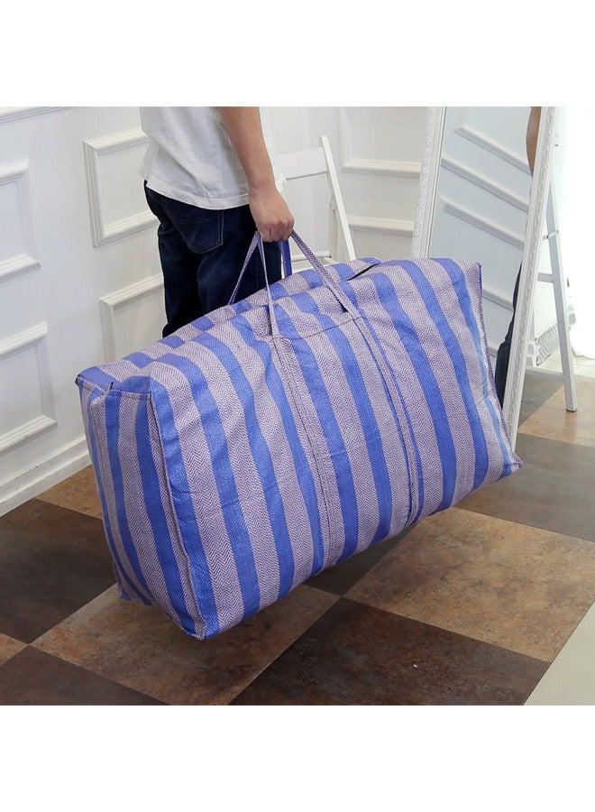 Magic Park 4-Piece Oversized Waterproof Storage Bag Blue Moving Bags with Strong Zippers with Carrying Handles Foldable Travel Duffle Bag  - Image 2