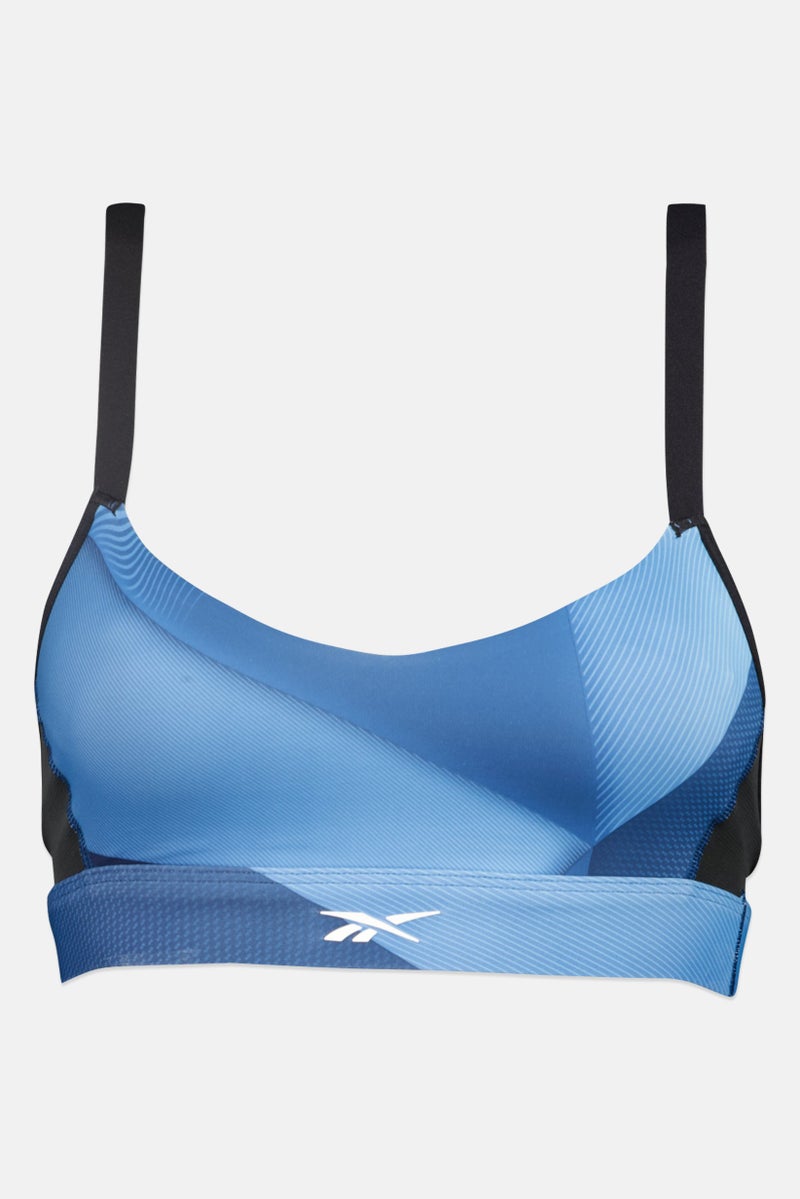 Reebok سوتيان رياضي للنساء مزود بشعار العلامة التجارية مع حشوة خفيفة، متعدد الألوان - Image 2