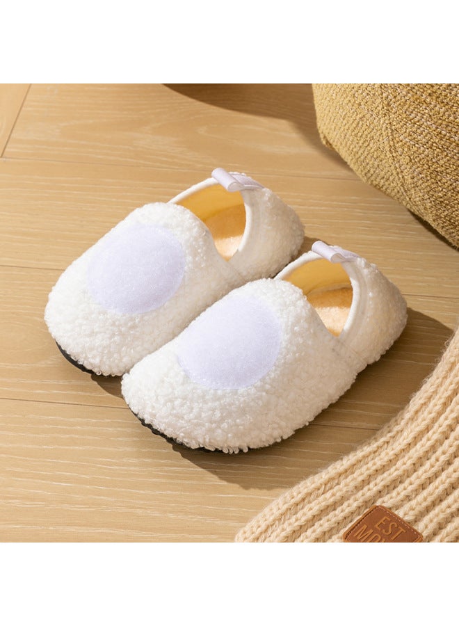 Children's Indoor Floor Shoes Non-slip Autumn And Winter Home Shoes Thick-soled Cute Cartoon Embroidered Piece Cold-proof Warm Comfortable Soft