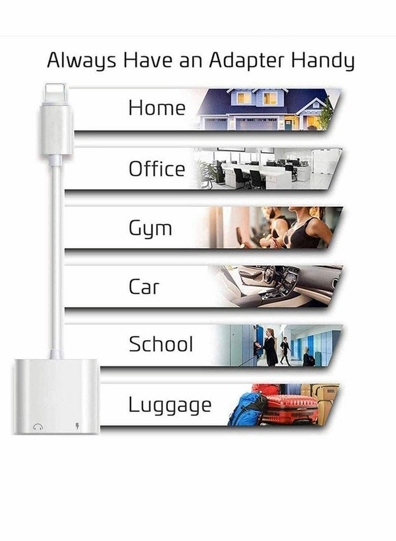 Headphones Jack Adapter for iPhone, 2 in 1 Charger, Aux Audio Splitter Dongle Adapter for iPhone, for iPad, for iPod, Support All iOS System (2 Pack) - Image 5