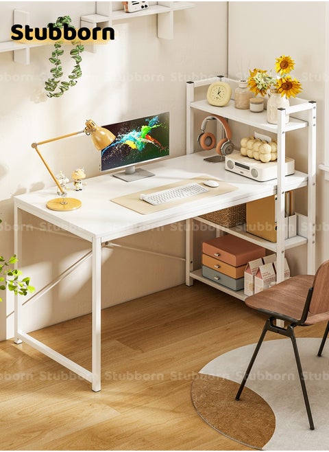 Home Table with Storage Shelves Modern Simple Study Writing Table PC Desks 120×55×72cm