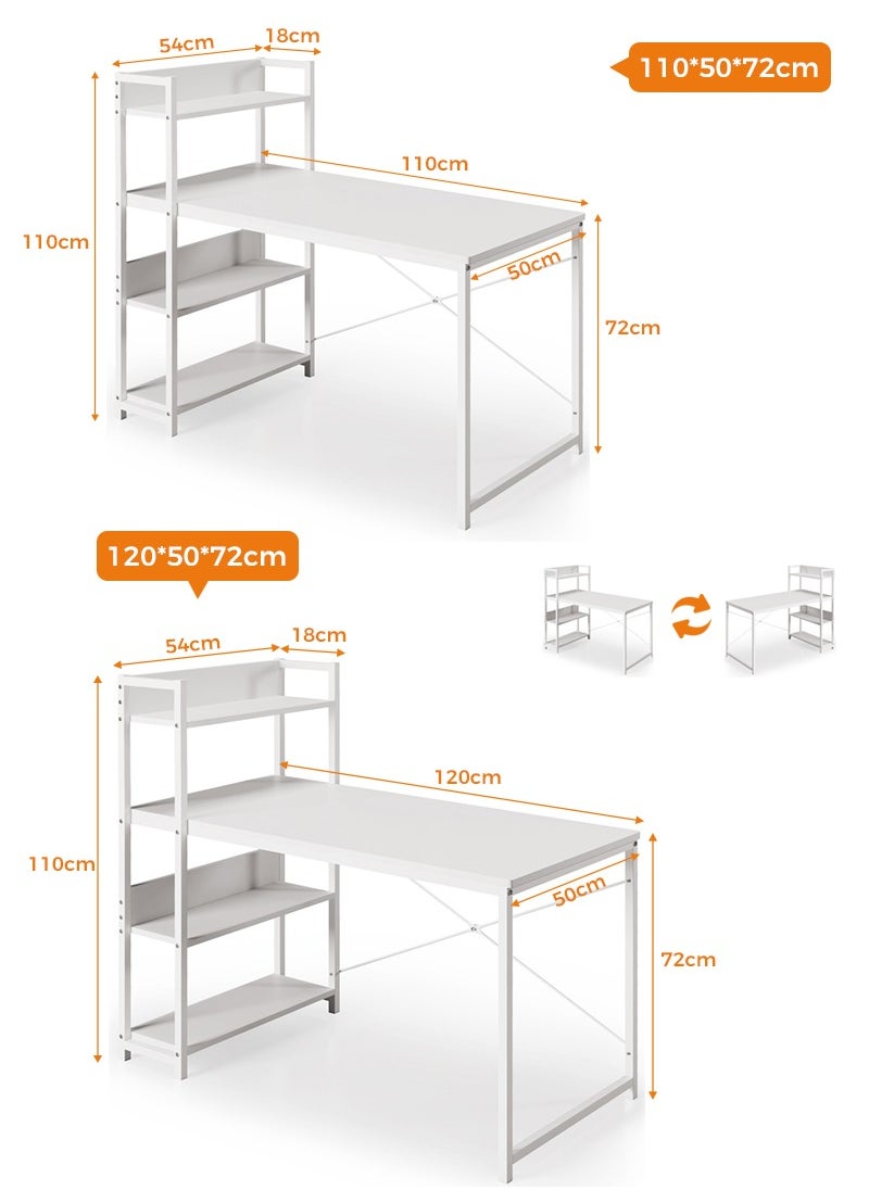 Stubborn Home Table with Storage Shelves Modern Simple Study Writing Table PC Desks  - Image 2
