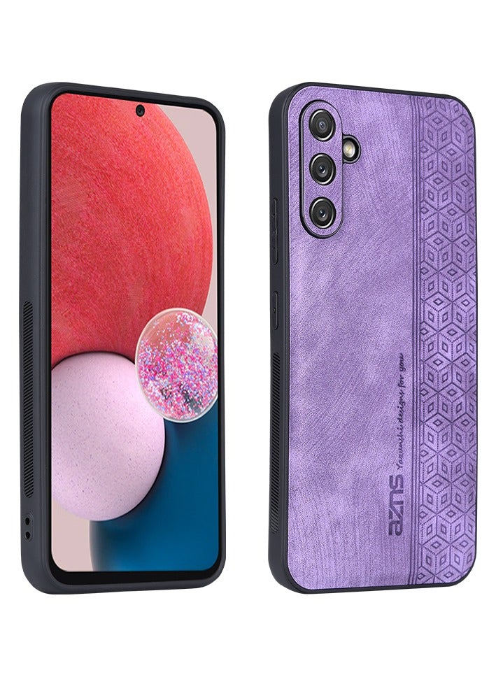 Color Fans For Samsung A54 5G Case PU Leather Coated TPU Drop-proof Smart Phone Cover Purple - Image 2