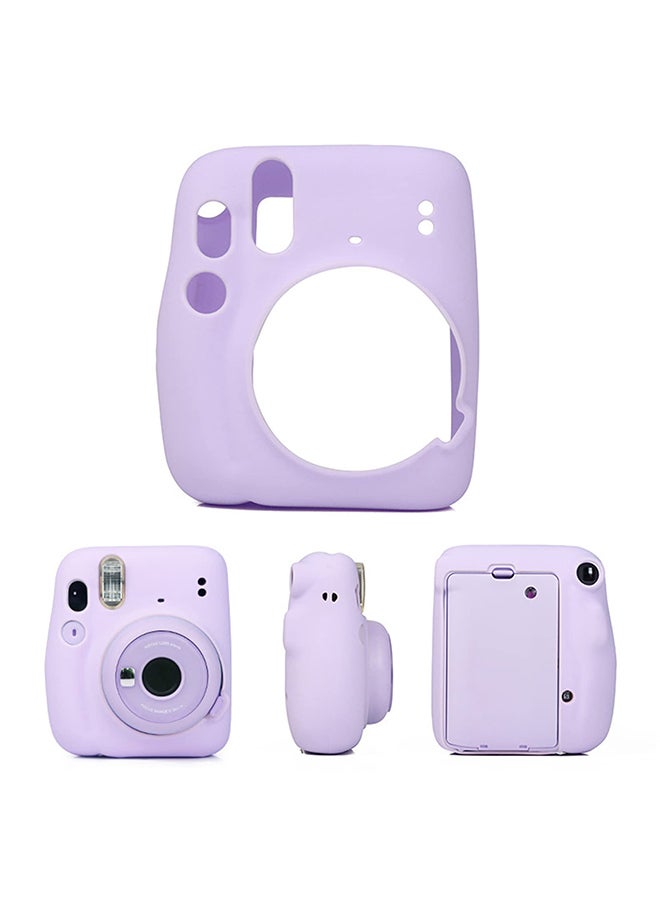 O Ozone Case for Fujifilm Instax Mini 11 Case Soft Silicone Instant Camera Cover with Adjustable Strap-Purple - Image 1