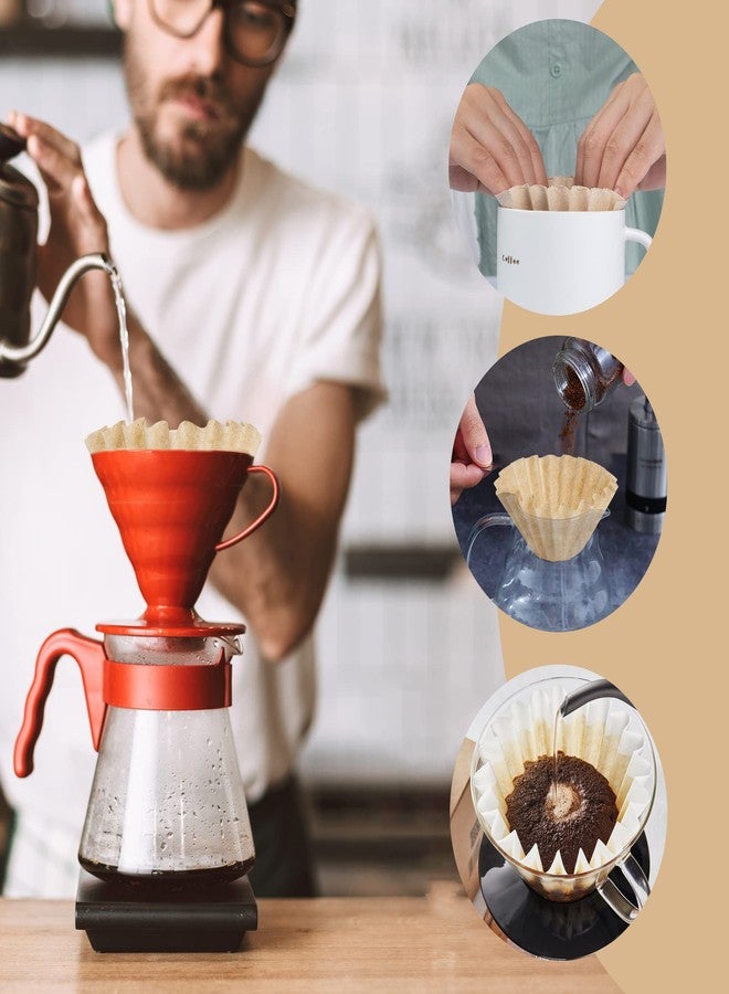 LARATH 50 Pieces Basket Coffee Filters Disposable Natural Unbleached Paper Coffee Filter for 1-2 Cups Drip Coffee, Barista, Brown - Image 5