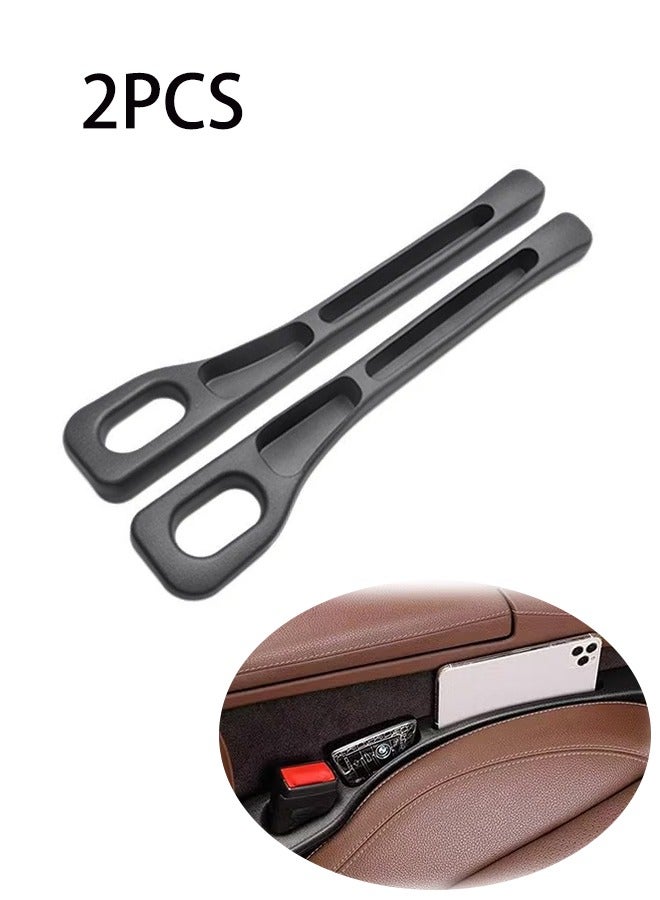 2PCS Car Seat Clearance Filler Finisher, Multifunctional Seat Side Clearance Filler for Phones, Keys, Wallets, Car Clearance, Side Seat & Console Gap Filler, Filling Universal for Cars, Trucks, SUVs, Vans (Black) - Image 1