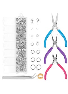 cridoz Jump Rings And Jewelry Pliers For Jewelry Making Cridoz Jewelry Repair Kit With 1520Pcs Silver Jump Rings And 3Pcs Jewelry Pliers For Earrings Necklaces Rings Bracelets And Jewelry Making Supplies  - Image 1