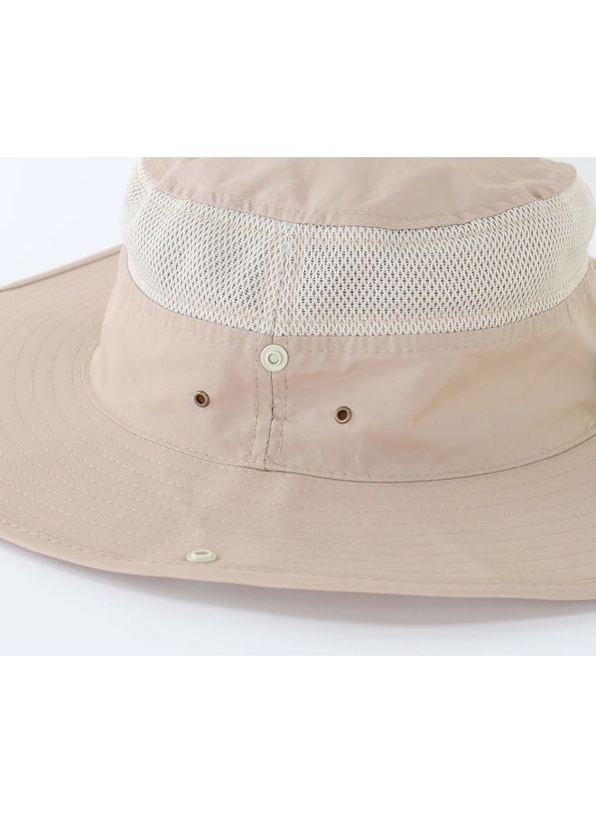 Connectyle Outdoor Mesh Sun Hat Wide Brim Sun Protection Hat Summer Fishing Hunting Hiking Gardenig Hat Light Khaki, L - Image 4