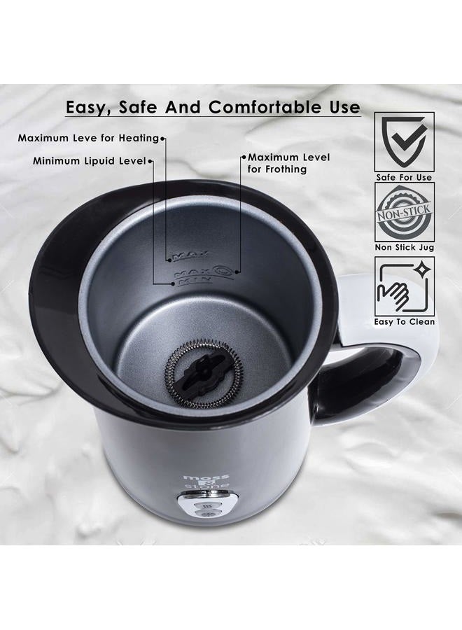 Moss & Stone Electric Milk Frother For Making Latte, Cappuccino, Hot Chocolate, Automatic Cold Hot Milk Frother & Warmer, Foam Maker, Auto Shut-Off, Detachable Base & Non-Stick Interior. - Image 2