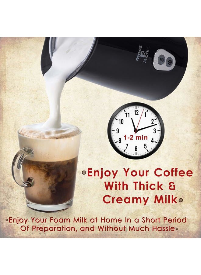 Moss & Stone Electric Milk Frother For Making Latte, Cappuccino, Hot Chocolate, Automatic Cold Hot Milk Frother & Warmer, Foam Maker, Auto Shut-Off, Detachable Base & Non-Stick Interior. - Image 3