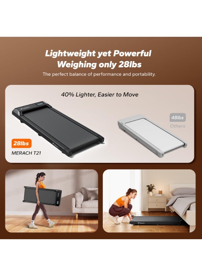 MERACH Walking Pad Treadmill,Under Desk Treadmills for Home & Office,Walking Pad Portable Walk Pad with Max 3.8MPH 40 dB,2 in 1 Quiet Portable Mini Treadmill with Remote Control, APP,LED - Image 3