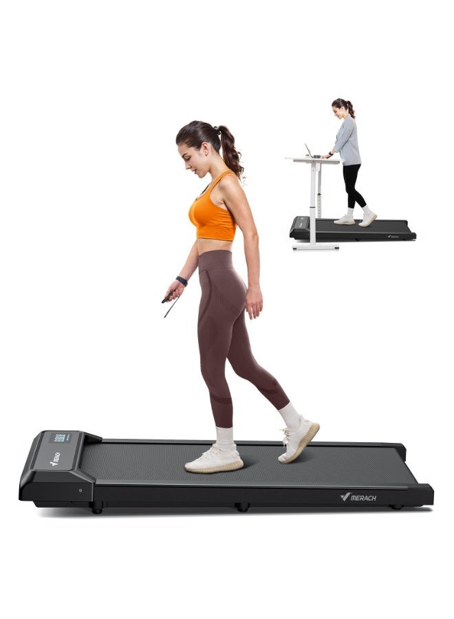 MERACH Walking Pad Treadmill,Under Desk Treadmills for Home & Office,Walking Pad Portable Walk Pad with Max 3.8MPH 40 dB,2 in 1 Quiet Portable Mini Treadmill with Remote Control, APP,LED - Image 1