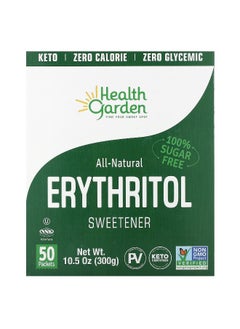 Health Garden Health Garden, All-Natural Erythritol Sweetener, 50 Packets, 0.21 oz (6 g) Each  - Image 1