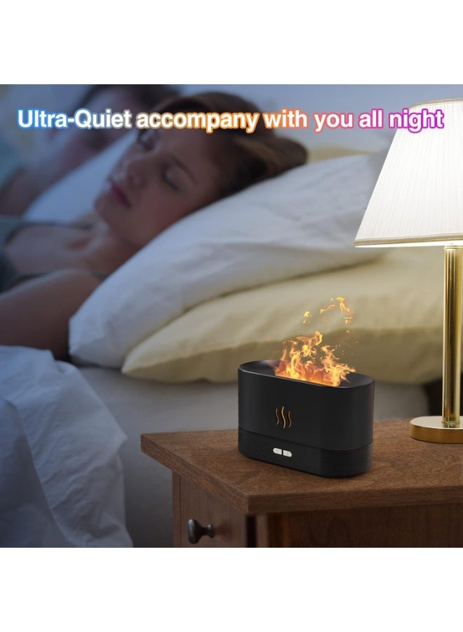 Flame Aroma Diffuser 180ml – Ultrasonic Essential Oil Diffuser with Flame Light Effect, Quiet Mist Humidifier, Auto Shut-Off, 2 Brightness Levels, Type-C USB Powered, Home & Office Use - Image 2