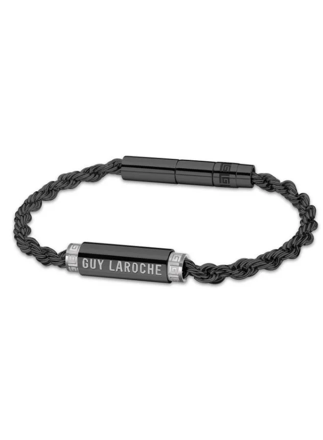 Guy Laroche Marcel Black Stainless Steel Chain Bracelet For Men