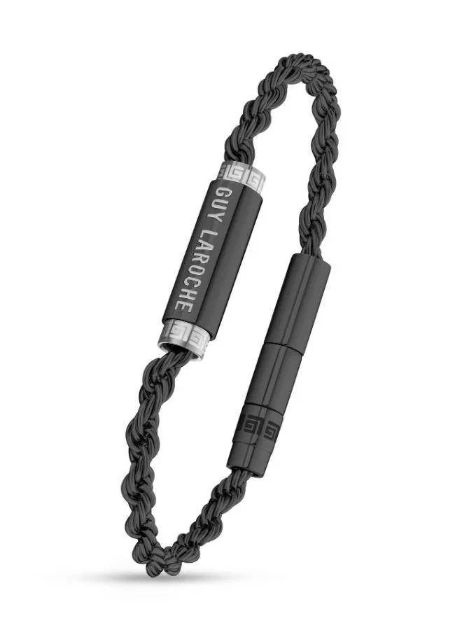 Guy Laroche Marcel Black Stainless Steel Chain Bracelet For Men