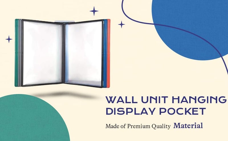 GREESHMA Wall Unit Folder A4 with 10 Folders - Wall Hanging Documents Storage File Folders, Multi-Coloured - Image 3