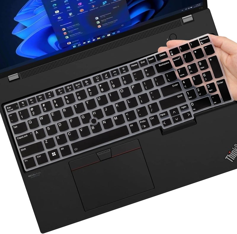 RAYA Silicone Keyboard Cover for Lenovo Thinkpad E16 Thinkpad L16 Thinkpad T16 (Gen2/Gen3) Thinkpad P16 (Gen2/Gen3) Keyboard Protector (Black) - Image 1
