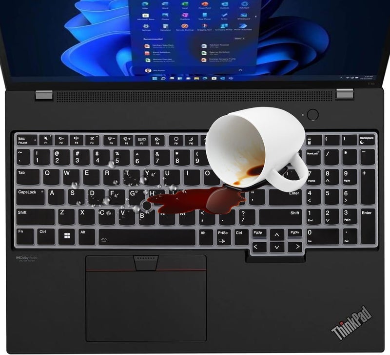 RAYA Silicone Keyboard Cover for Lenovo Thinkpad E16 Thinkpad L16 Thinkpad T16 (Gen2/Gen3) Thinkpad P16 (Gen2/Gen3) Keyboard Protector (Black) - Image 3